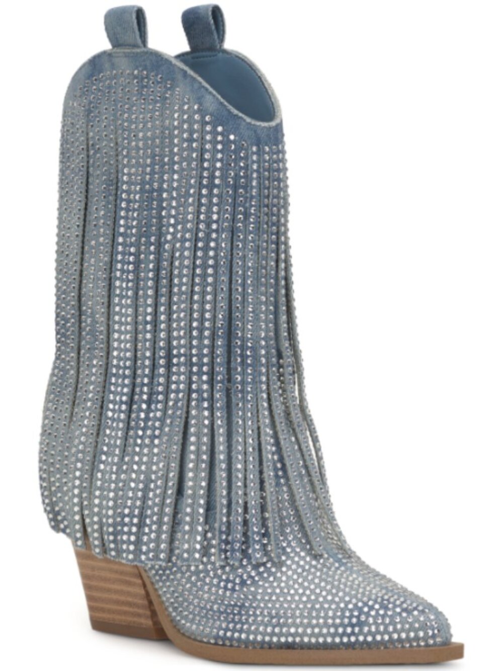 Paredisa Fringe Bootie in Denim Blue